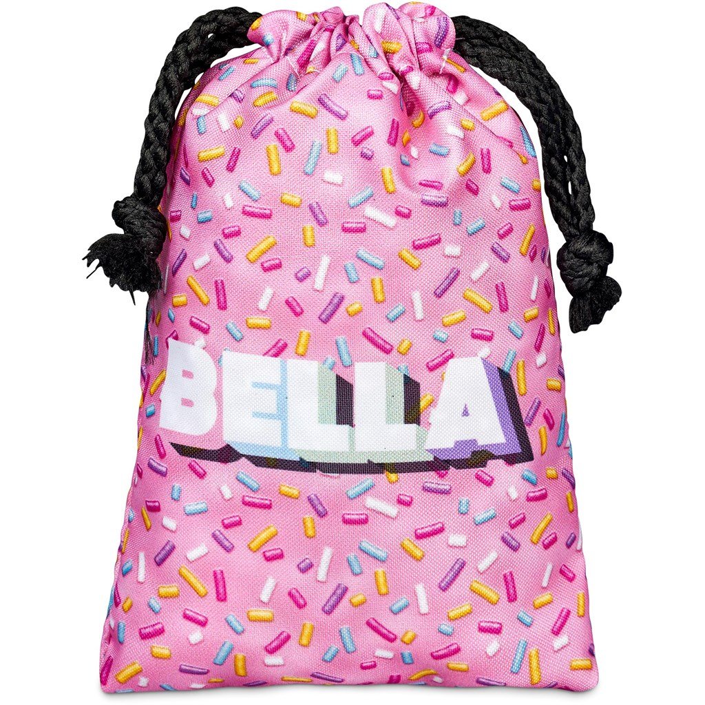 Custom Atlantic Mini Polyester Drawstring Pouch BLACK - Bags and Backpacks,Custom Backpacks