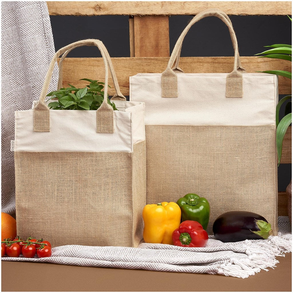Atsui Natural Jute & Cotton Tote Bag / NT - Shopping Totes