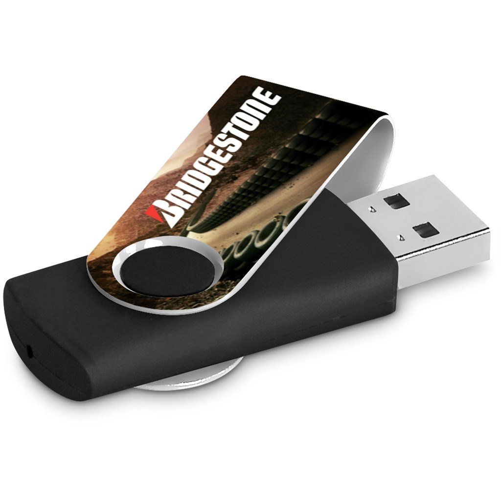 Axis Gyro Black Flash Drive - 8GB / SOLID WHITE - Drives,Flash Drives