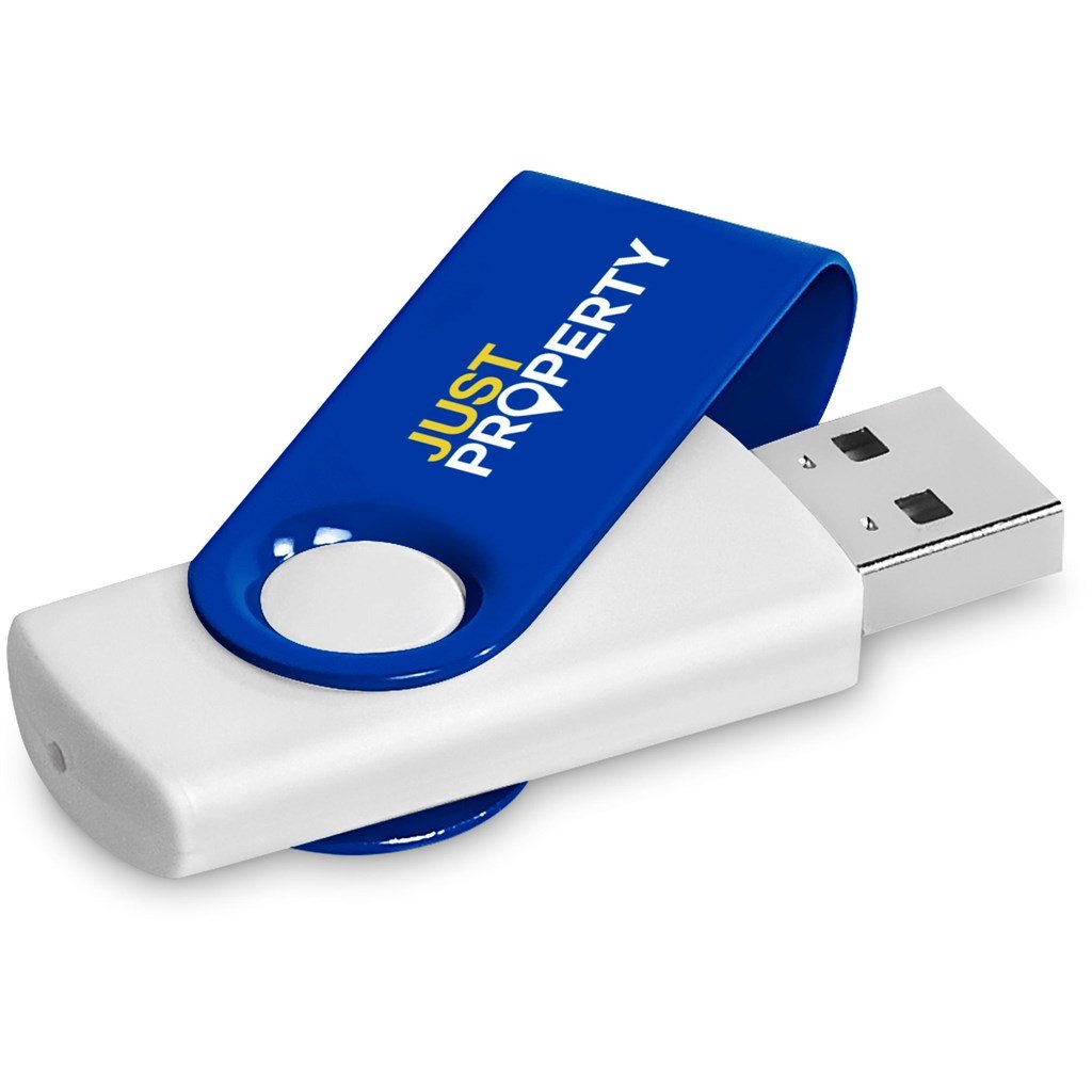 Axis Gyro White Flash Drive - 16GB / BLUE - Drives,Flash Drives