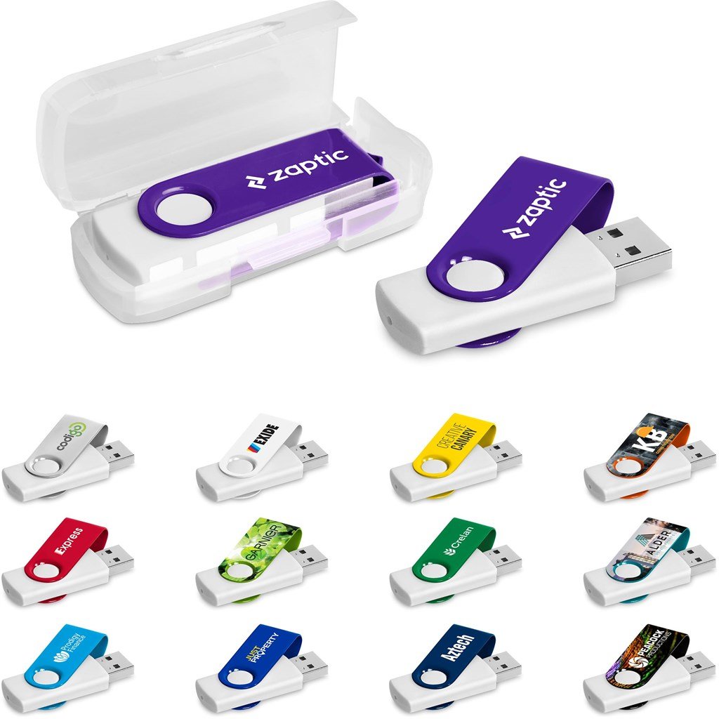 Axis Gyro White Flash Drive - 16GB - Drives,Flash Drives