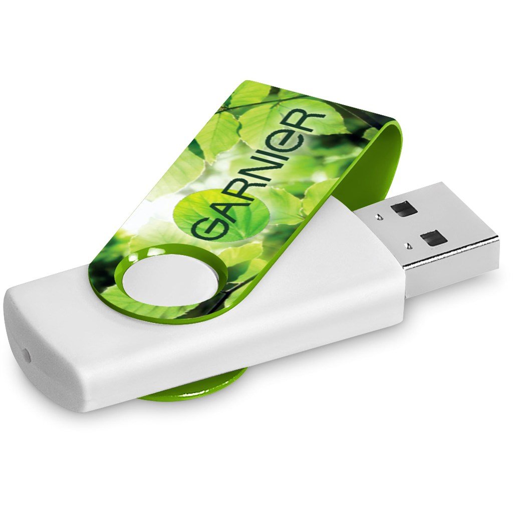 Axis Gyro White Flash Drive - 16GB / LIME - Drives,Flash Drives