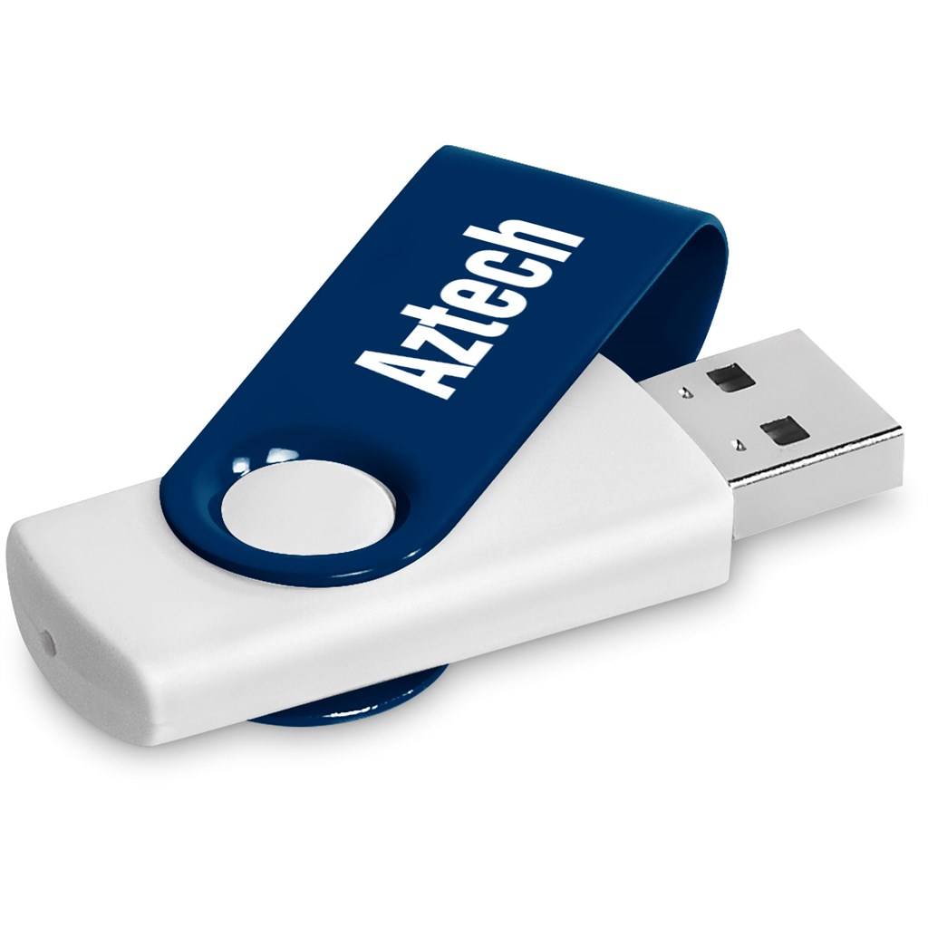 Axis Gyro White Flash Drive - 16GB / NAVY - Drives,Flash Drives