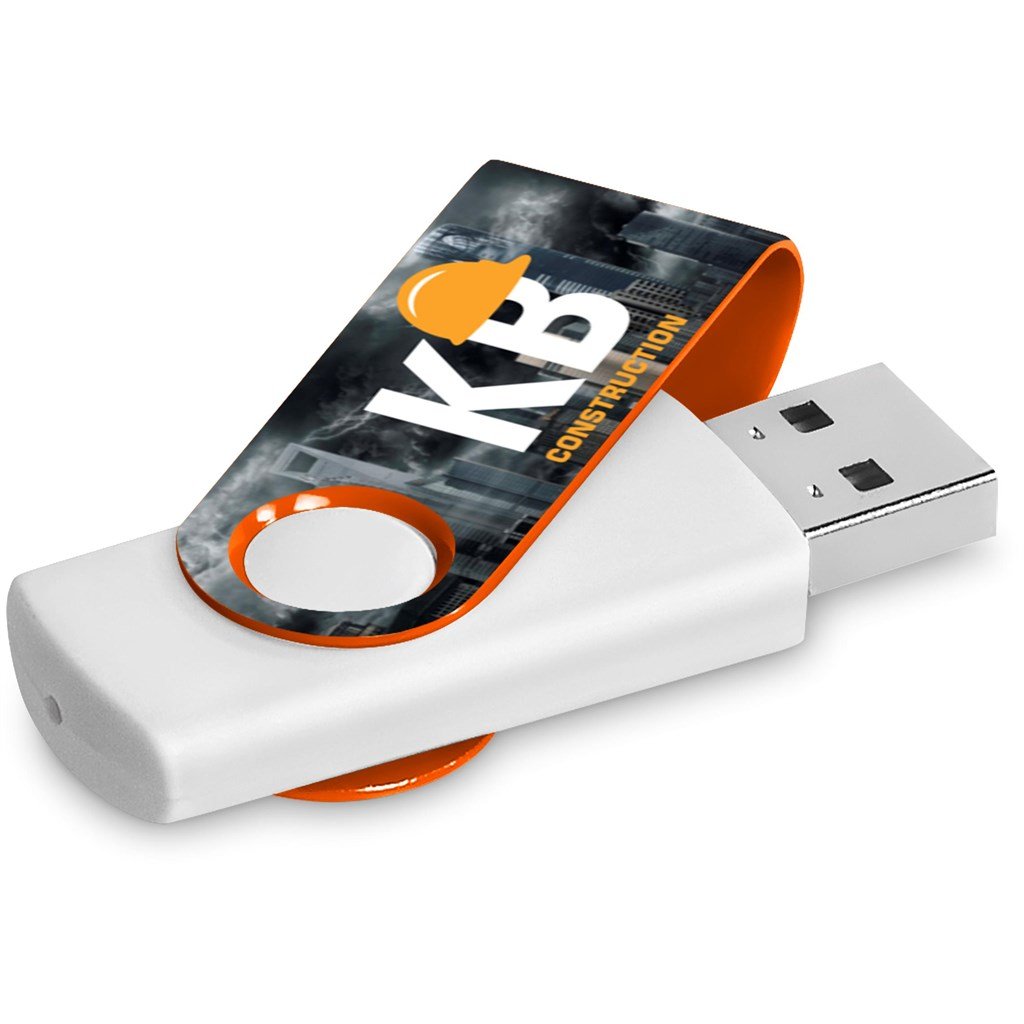 Axis Gyro White Flash Drive - 8GB / ORANGE - Drives,Flash Drives