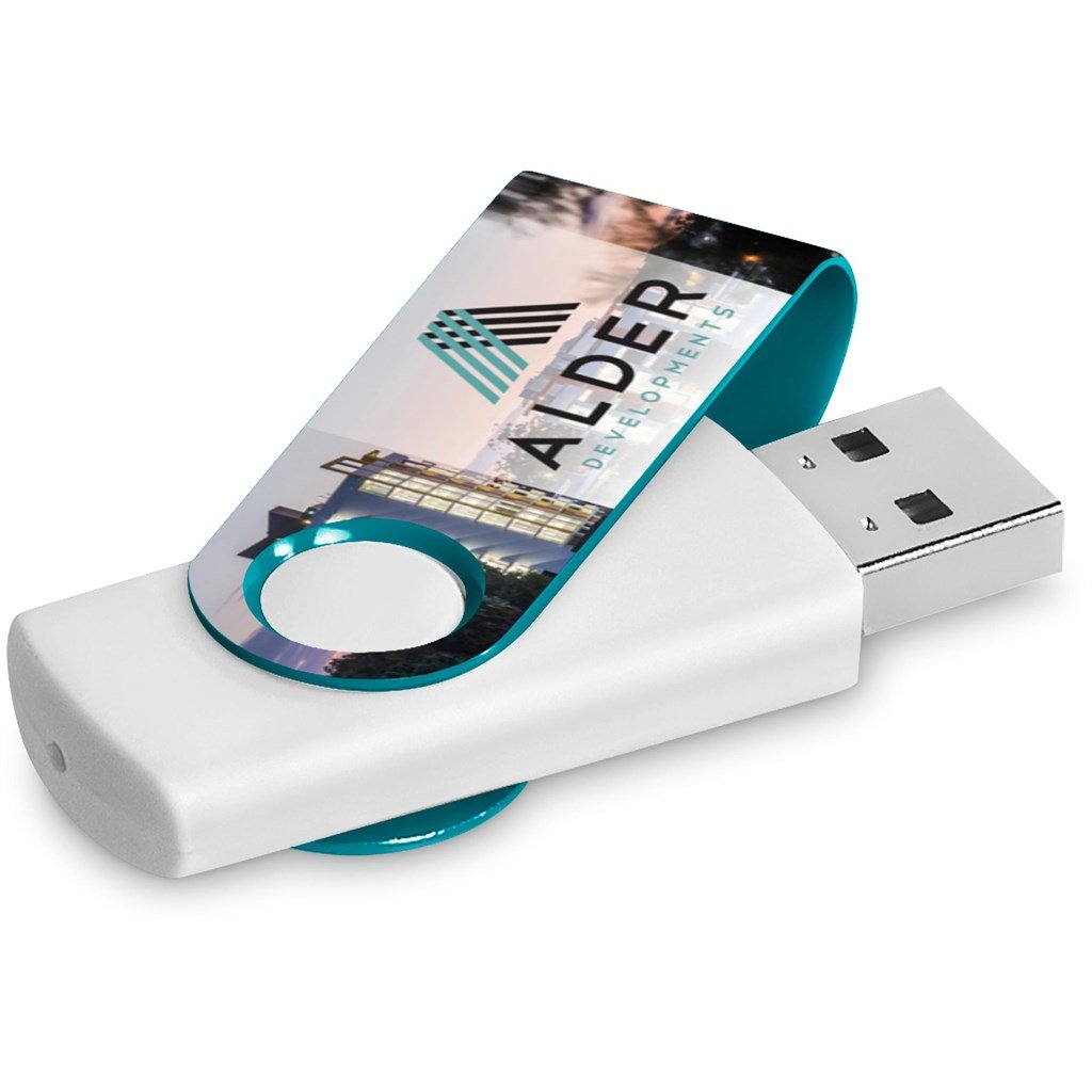 Axis Gyro White Flash Drive - 8GB / TURQUOISE - Drives,Flash Drives