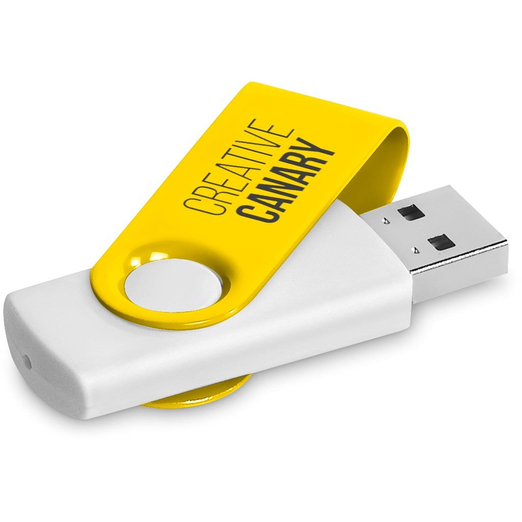 Axis Gyro White Flash Drive - 8GB / YELLOW - Drives,Flash Drives