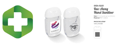 Bac-Away Gel Hand Sanitiser - 30ml-Solid White-SW