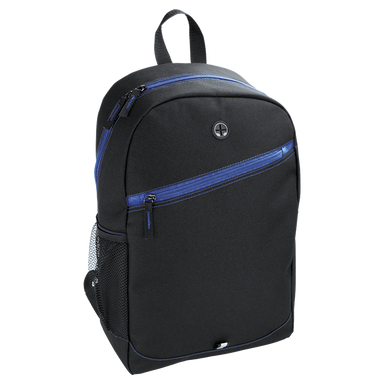Backpack With Contrast Colour Diagonal Zip Blue / STD / Regular - Backpacks
