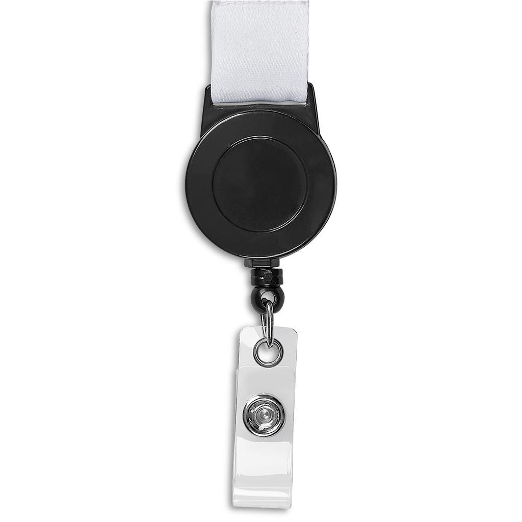 Badge Reel Double-Sided Satin Lanyard BLACK - Lanyards,Lanyards,Custom Lanyards Wrist Straps and Keyholders,Custom Keyholders