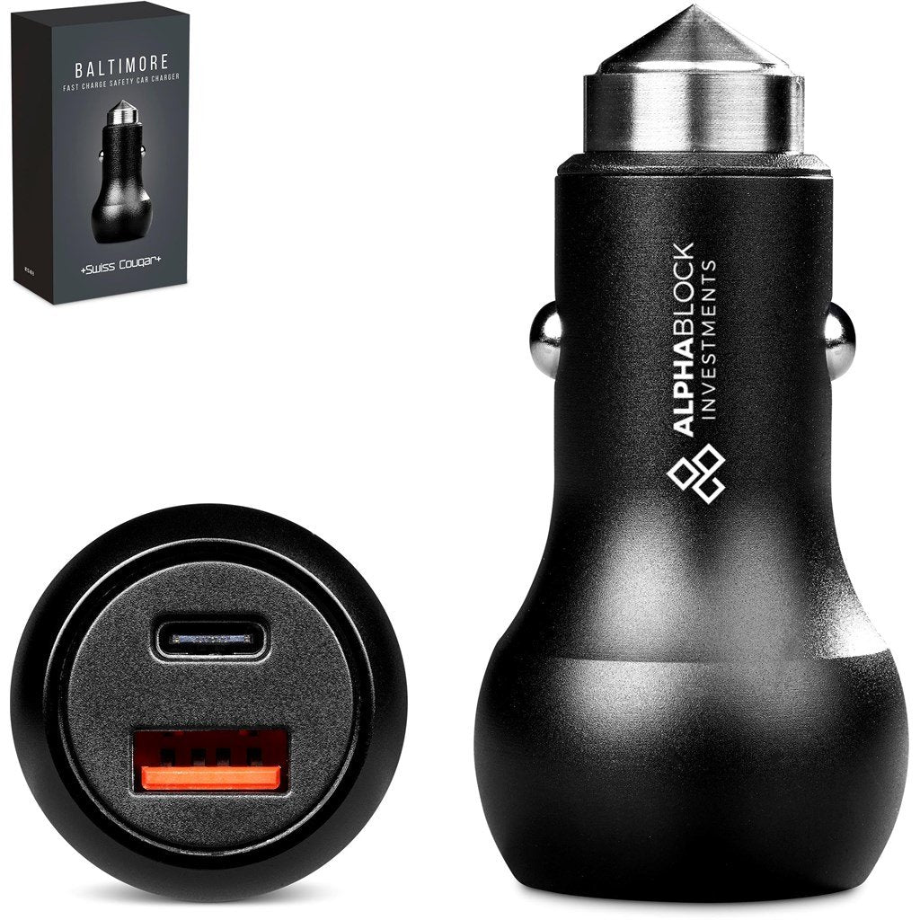 Baltimore 2 -in-1 Fast Car Charger & Tool BLACK - On the Road,Chargers and Adaptors,Technology