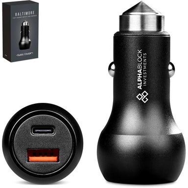 Baltimore 2 -in-1 Fast Car Charger & Tool BLACK - On the Road,Chargers and Adaptors,Technology