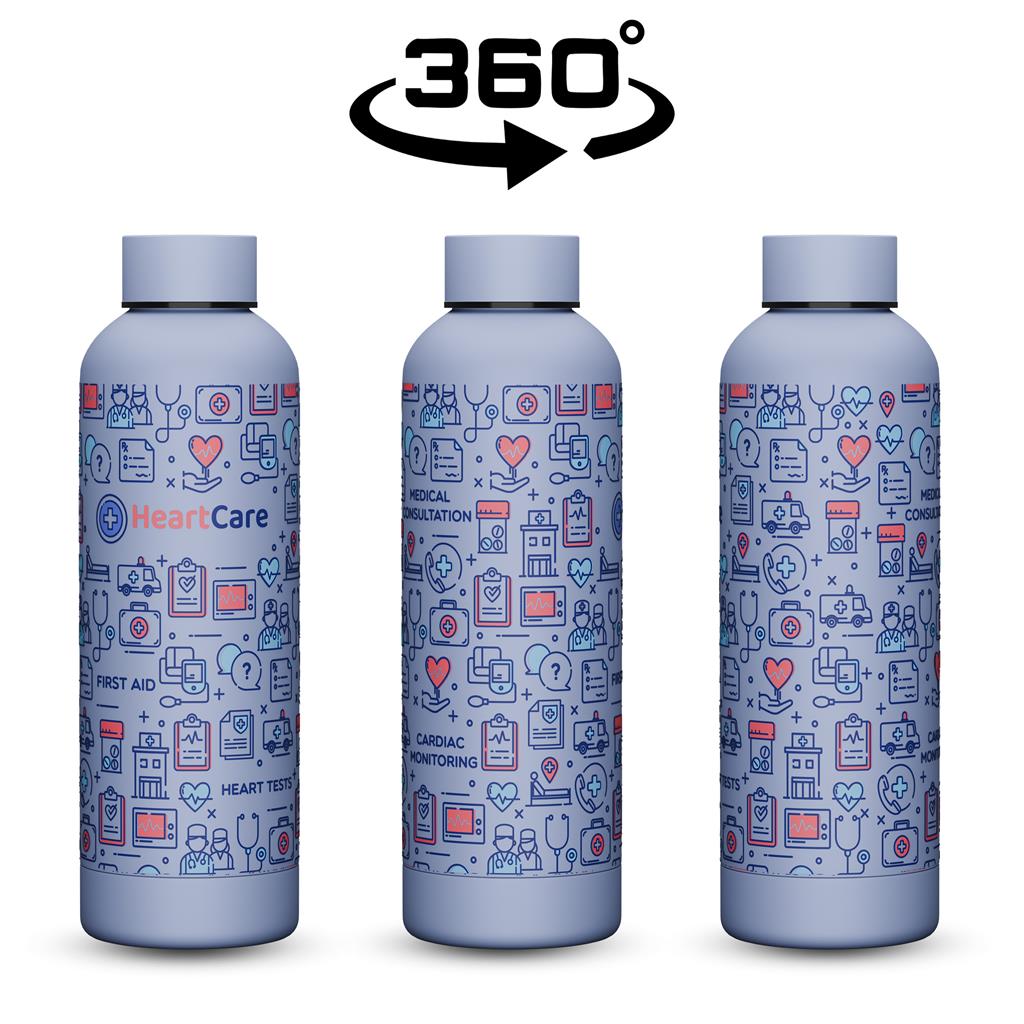 Bermuda Recycled Stainless Steel Water Bottle – 800ml - Bottles,Drinkware,Recycled Drinkware,Full-Wrap UV Bottles
