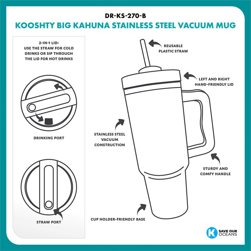 Big Kahuna Stainless Steel Vacuum Mug – 1.2 Litre