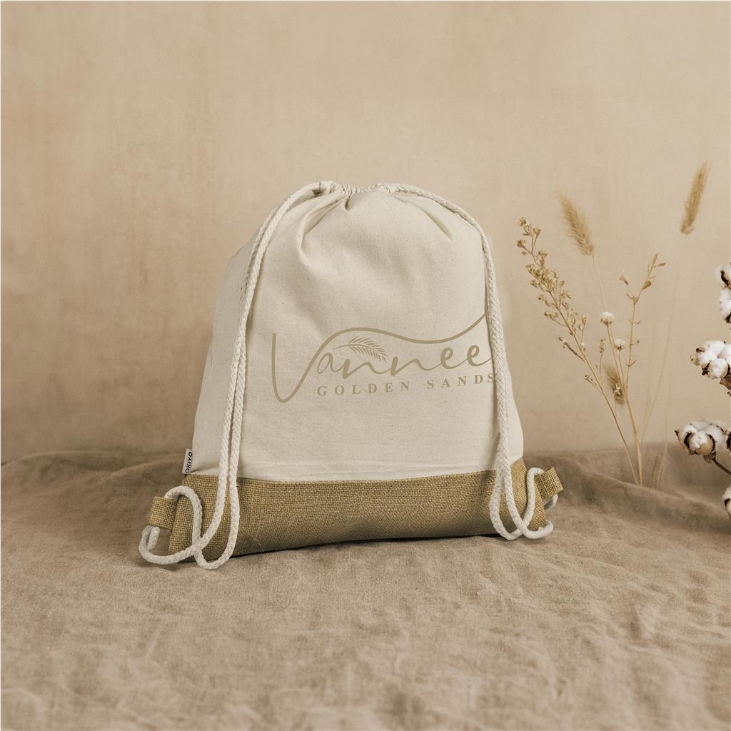 Bijin Jute & Cotton Drawstring Bag Natural / NT