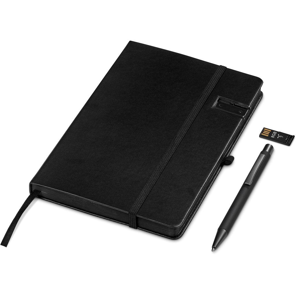Billenium Flash Drive Notebook & Pen Set - 8GB / BLACK - USB Notebooks,Flash Notebooks,Sets,Ideas for Conferences,Ideas Work,Notebook Sets