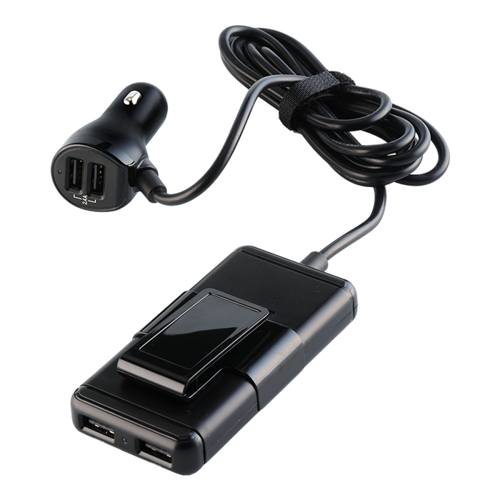 Car Charger with USB Hub Black / STD / Last Buy - Technology