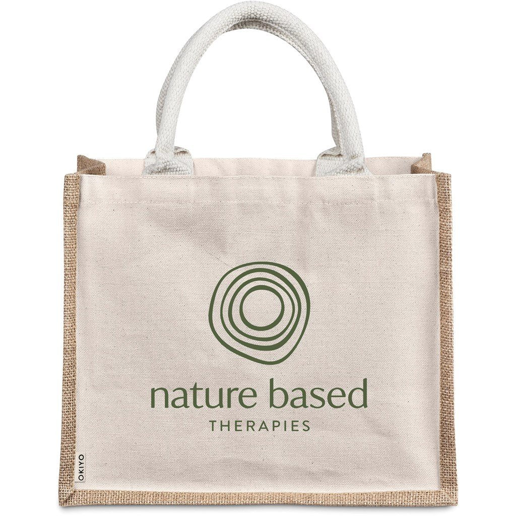 Chinsai Midi Jute & Cotton Tote NATURAL - Eco-Friendly Bags,Shoppers and Totes,Cotton Products,Jute Products,Bags,Bags