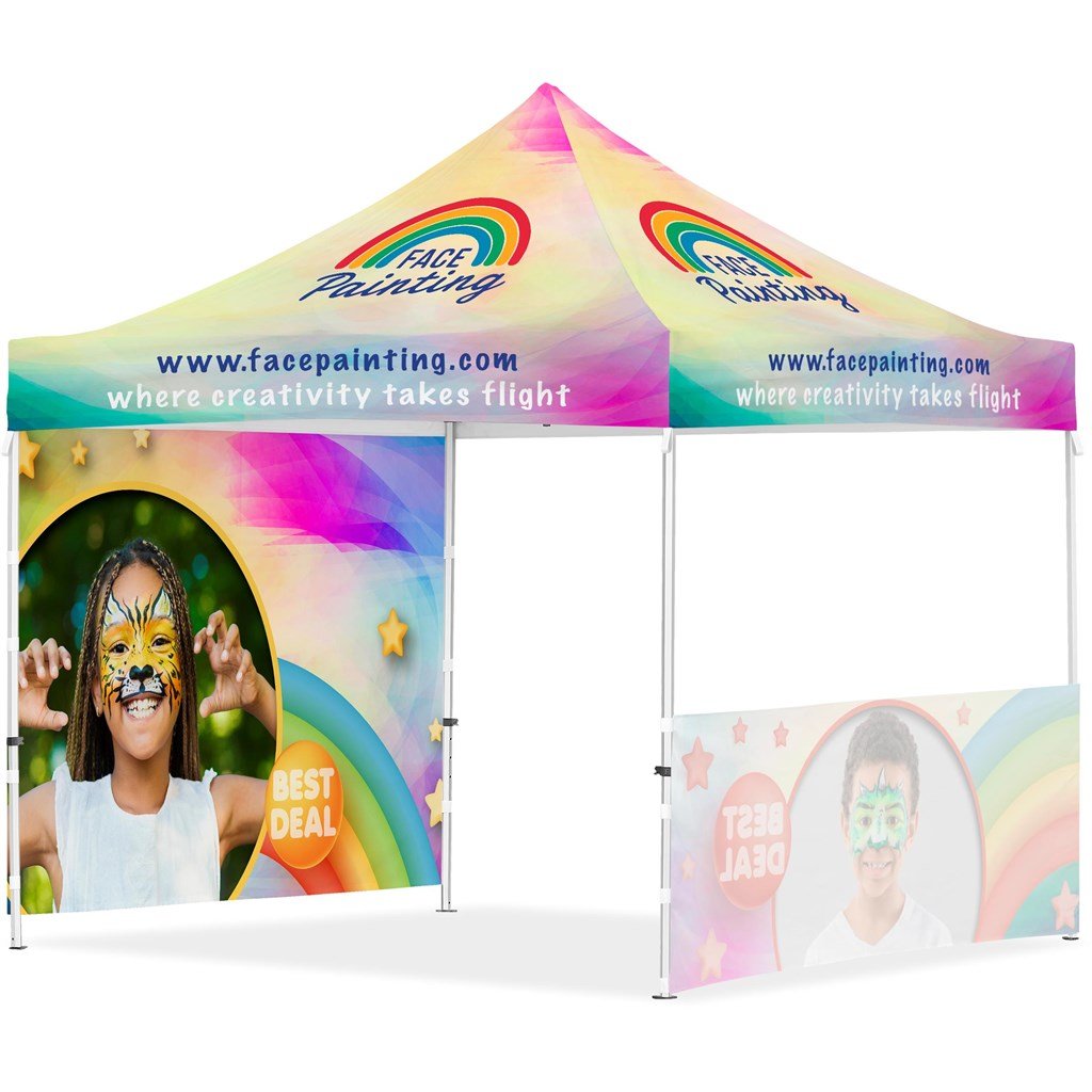 Coated Steel Sublimated Gazebo 3m x - 1 Half-Wall Skin - Full-Wall - Gazebos
