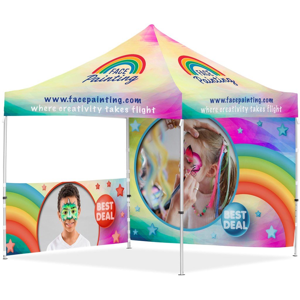 Coated Steel Sublimated Gazebo 3m x - 1 Half-Wall Skin - Full-Wall - Gazebos