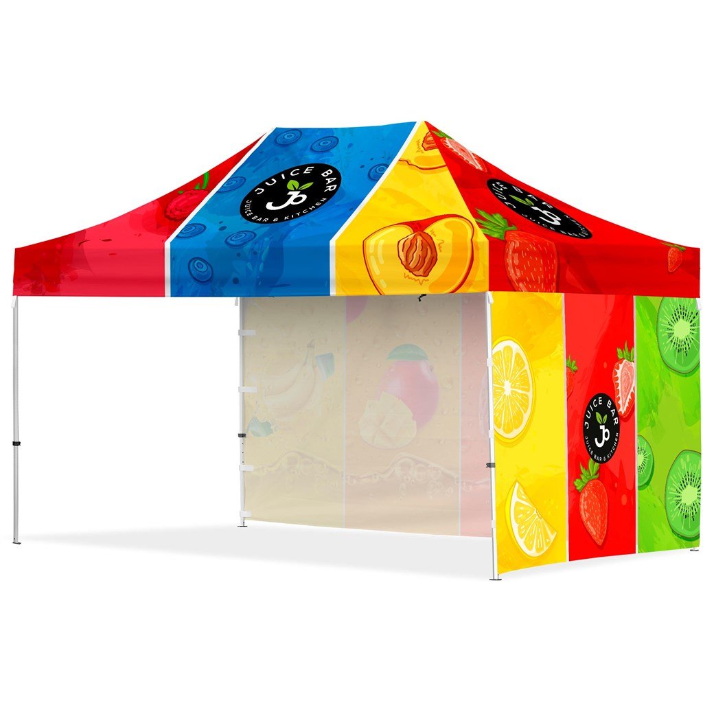 Coated Steel Sublimated Gazebo 4.5m x 3m - 1 Long Full-Wall Skin - Short Full Wall - Gazebos