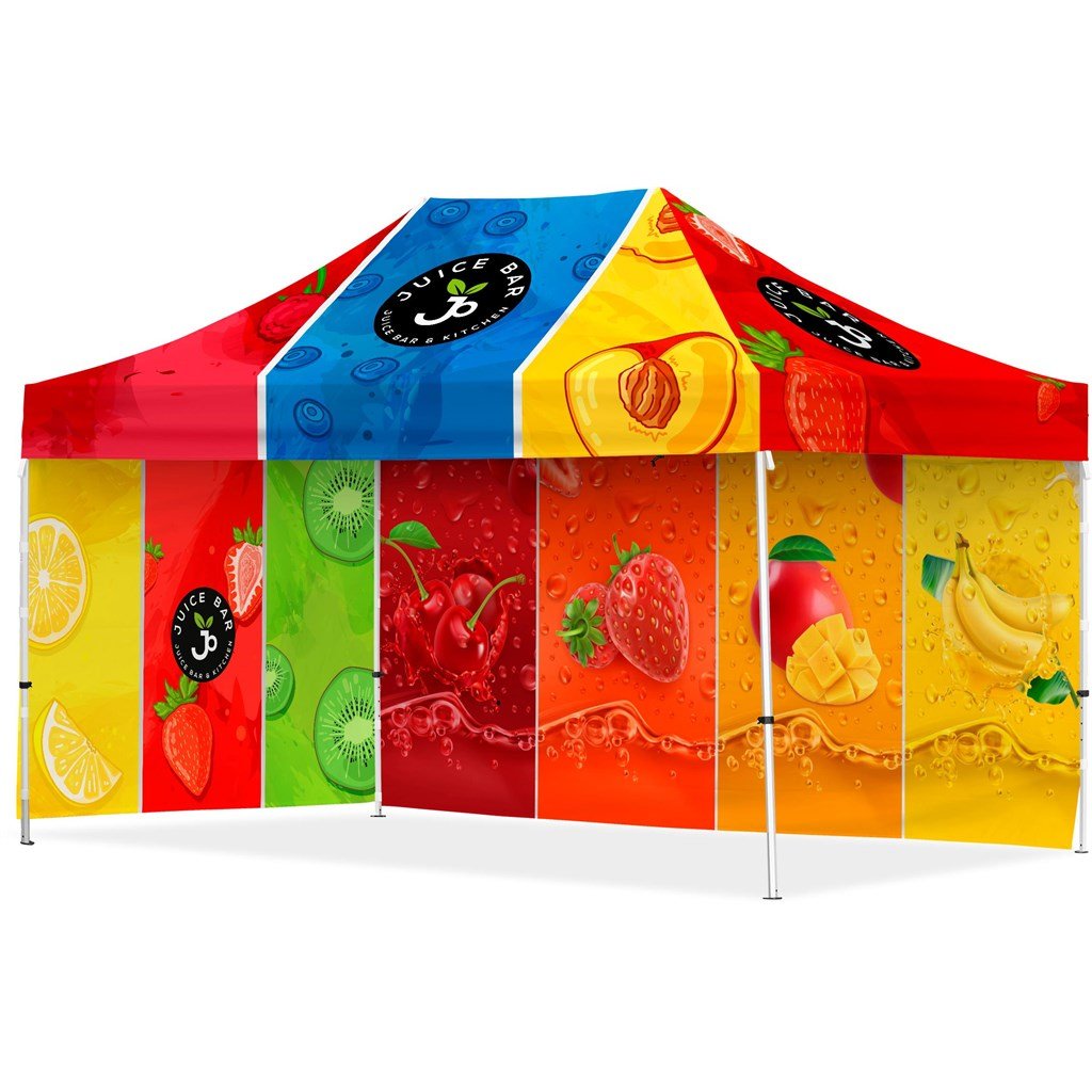 Coated Steel Sublimated Gazebo 4.5m x 3m - 1 Long Full-Wall Skin - Short Full Wall - Gazebos