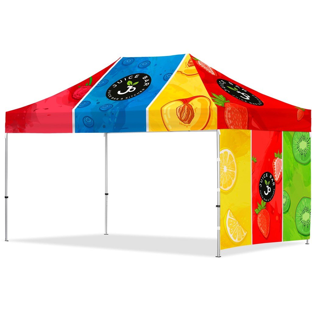 Coated Steel Sublimated Gazebo 4.5m x 3m - 1 Short Full-Wall Skin - Gazebos