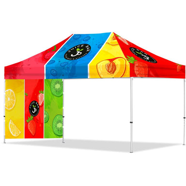 Coated Steel Sublimated Gazebo 4.5m x 3m - 1 Short Full-Wall Skin - Gazebos