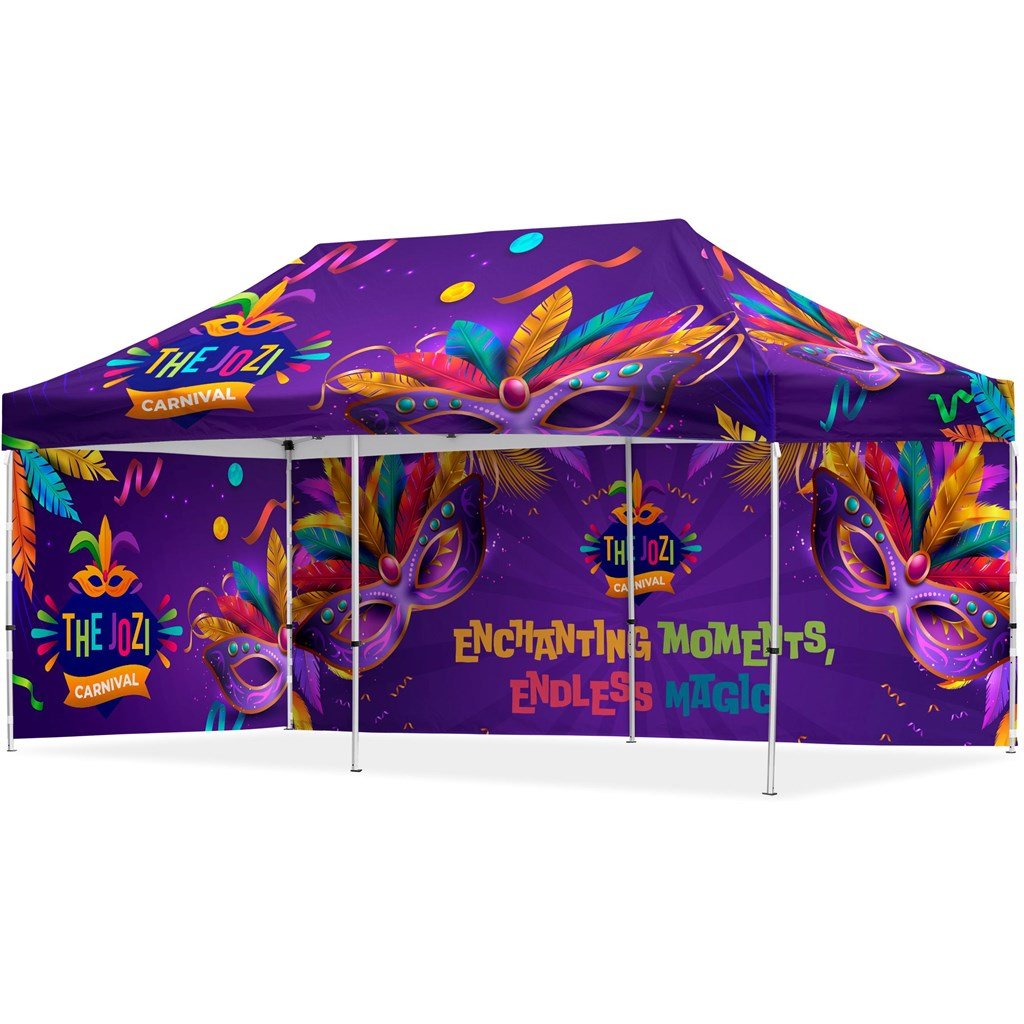 Coated Steel Sublimated Gazebo 6m x 3m - 1 Long Full- Wall Skin - Short Full-Wall - Gazebos