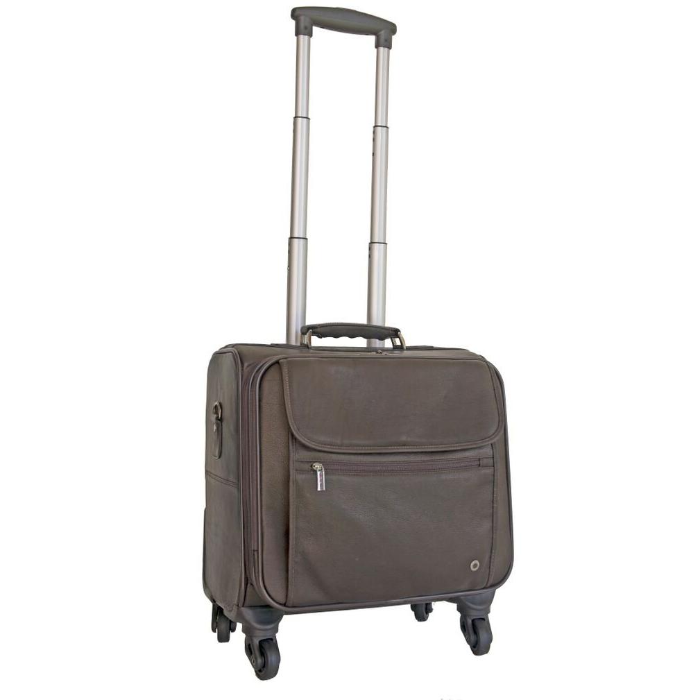 Columbia Leather 4-Wheel Mobile Office Black-