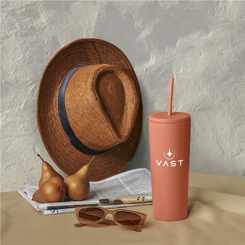 Concorde Stainless Steel & Plastic Double-Wall Tumbler Straw - 720ml - Travel Mugs and Tumblers,Ideas for Summer,Drinkware