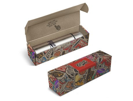 Consulate Flask in Bianca Custom Gift Box-Silver-S