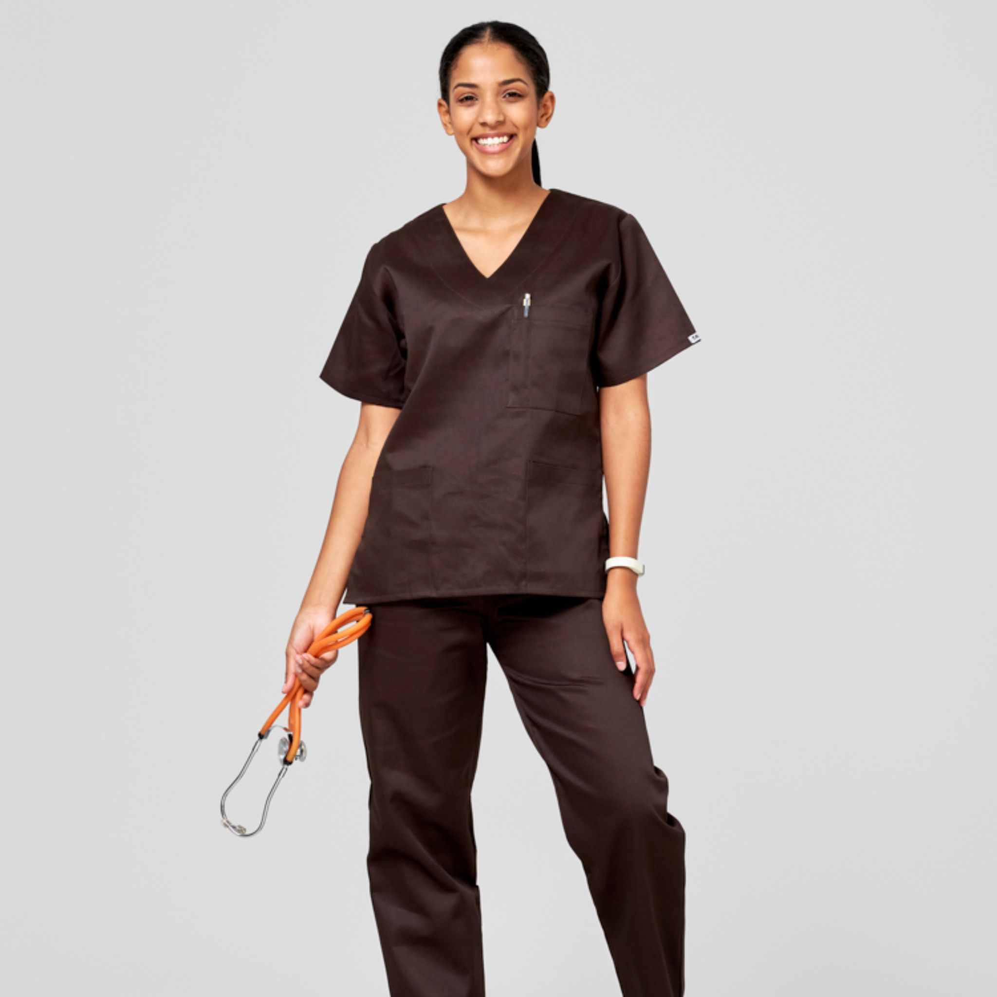 Core Professional Scrub Set-Scrubs-Brown
