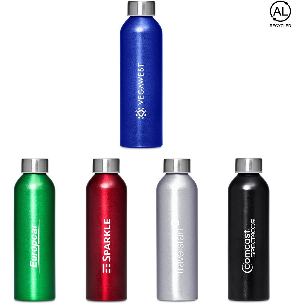 Cosmo Recycled Aluminium Water Bottle - 650ml - Bottles,Drinkware,Recycled Drinkware,Full-Wrap UV Bottles
