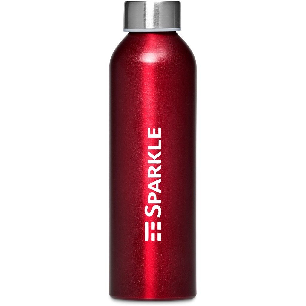 Cosmo Recycled Aluminium Water Bottle - 650ml RED - Bottles,Drinkware,Recycled Drinkware,Full-Wrap UV Bottles
