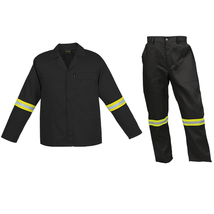 Creative Budget Poly Cotton Conti Suit with Reflective Black / J32 / Regular - Protective Outerwear