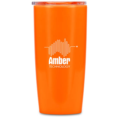 Daytona Plastic 2-in-1 Double-Wall Tumbler & Straw - 600ml Orange / O