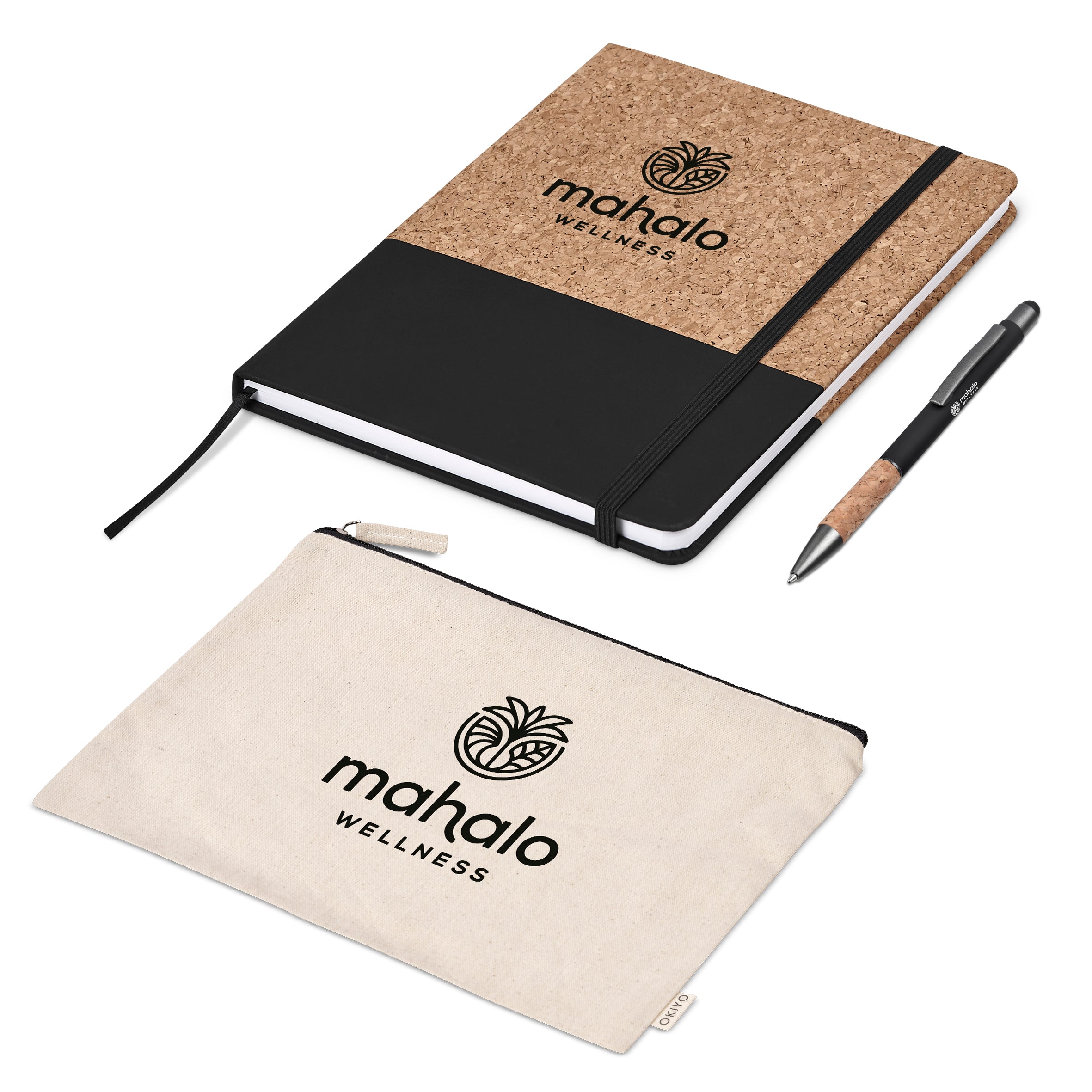 Denki Cork Notebook & Pen Set Black / BL