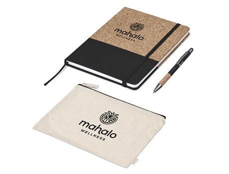 Denki Cork Notebook & Pen Set Black / BL
