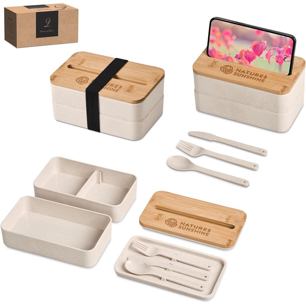 Dura Wheat Straw & Bamboo Lunch Box Set NATURAL - Foodware,Eco-Friendly,Wheat Products,Ideas for Work