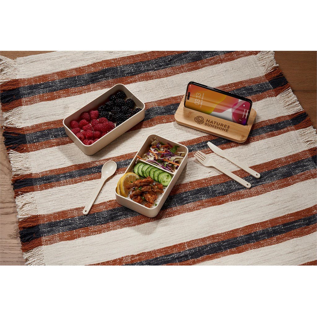 Dura Wheat Straw & Bamboo Lunch Box Set NATURAL - Foodware,Eco-Friendly,Wheat Products,Ideas for Work