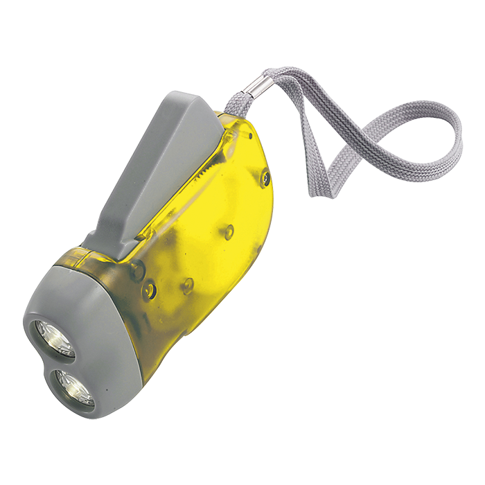 Dynamo Torch with 2 LED Lights Yellow / STD / Last Buy - Flashlights and Tools