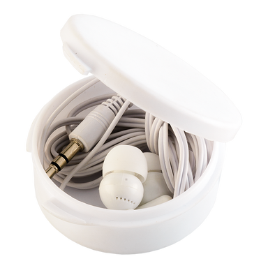 Earphones in Round Case White / STD / Regular - Technology