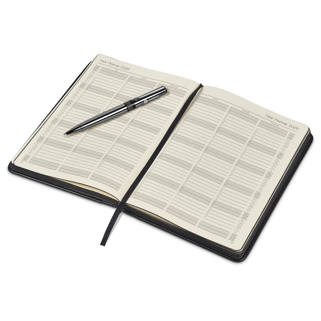 Egality A5 2026 Diary & Pen Set BLACK - Diaries 2026,Diaries 2026,Diary Sets