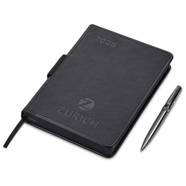 Egality A5 2026 Diary & Pen Set BLACK - Diaries 2026,Diaries 2026,Diary Sets