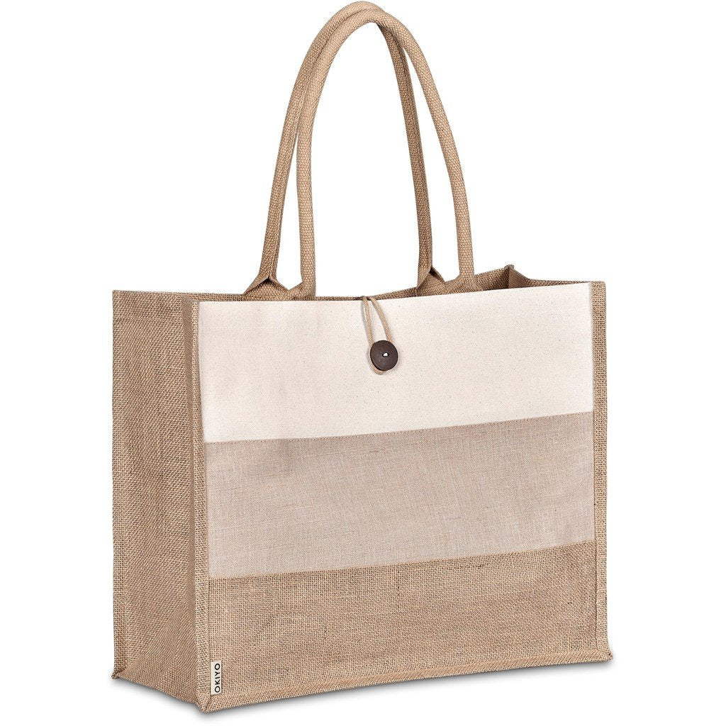 Fukei Jute & Cotton Tote NATURAL - Eco-Friendly Bags,Shoppers and Totes,Jute Products,Bags,Ideas for Summer,Ideas the Beach,Bags