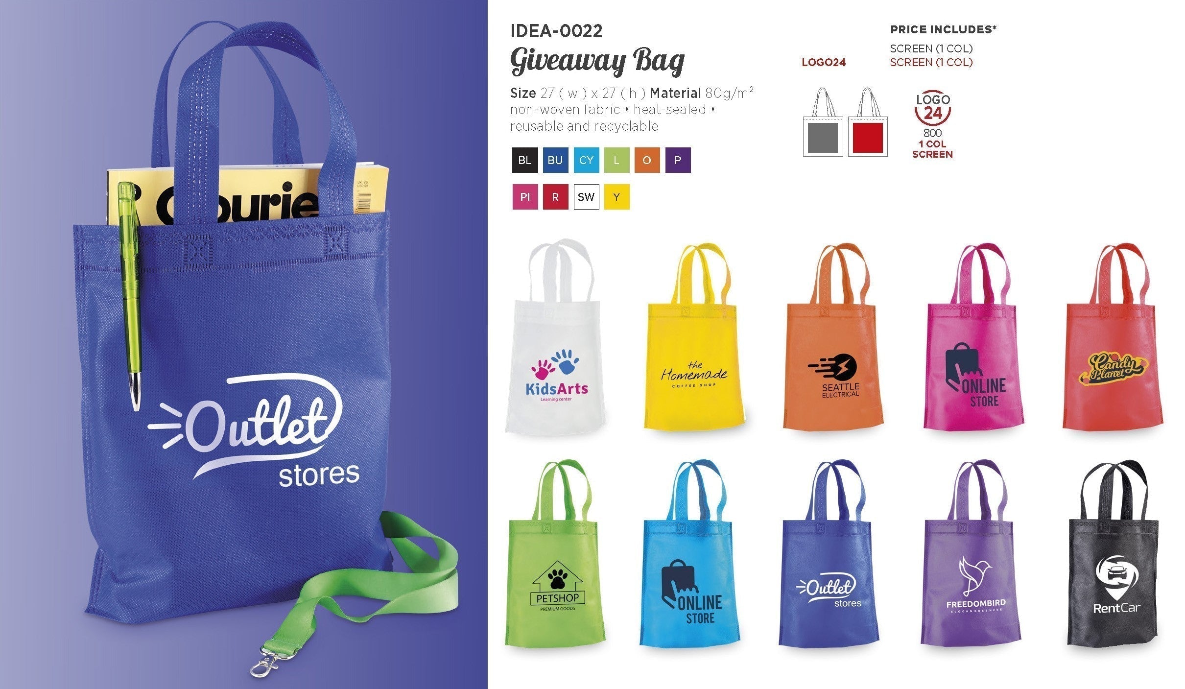 Giveaway Non-Woven Bag-Cyan-CY