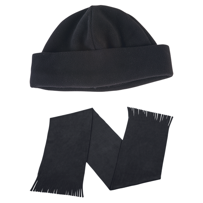Glacier Scarf and Beanie Set Black / STD / Regular - Winter 