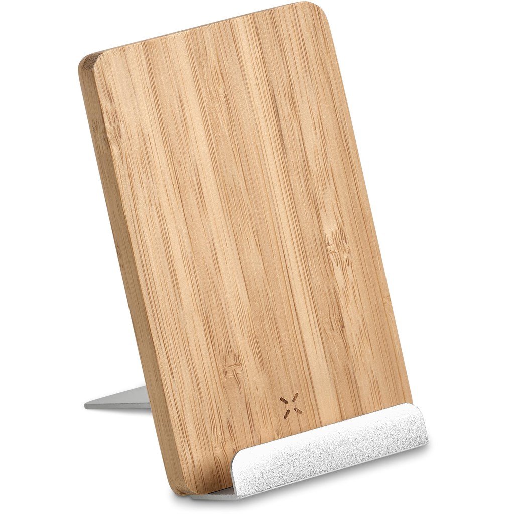 Hakka Bamboo & Recycled Aluminium Wireless Charging Phone Stand NATURAL - Chargers,Bamboo Products,Technology