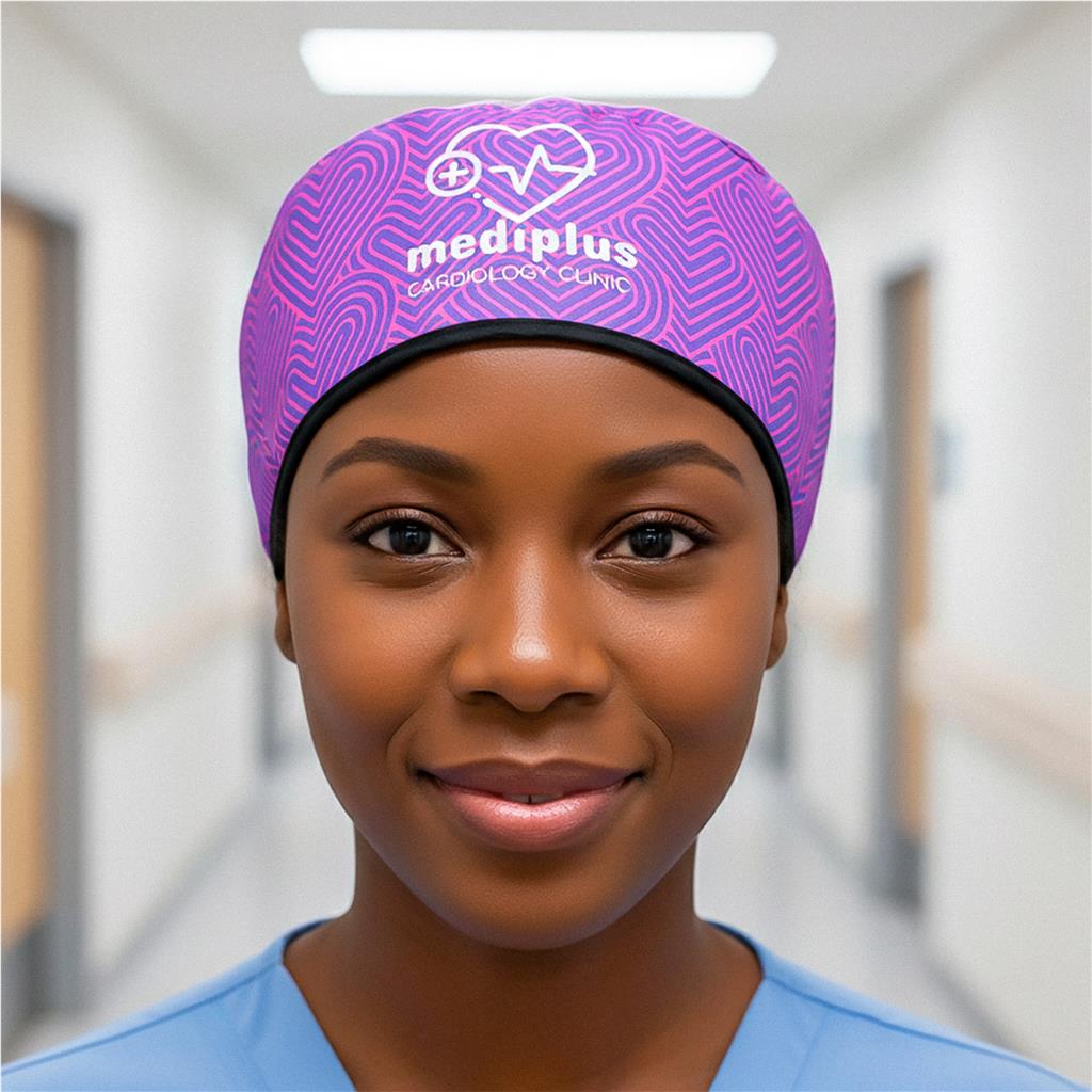 Custom Halo Polyester Nurse Theatre Cap BLACK - Personal Care and Pamper Gifts,Custom Gifts