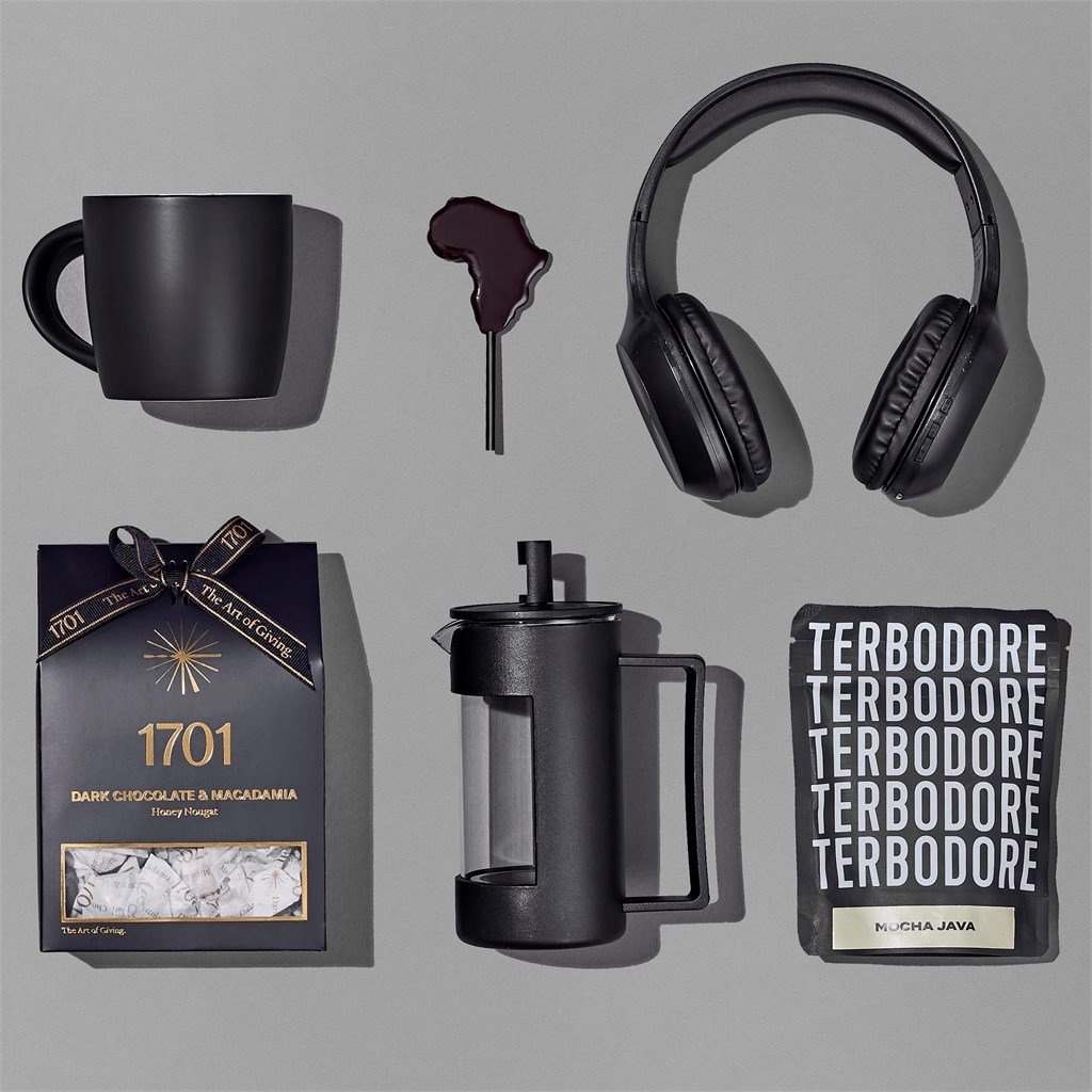 Hampin Hot Hamper BLACK - Unisex Hampers,Coffee Hampers,Tech Hampers